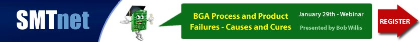 BGA Process and Product Failures - Causes and Cures, January 29th Webinar by Bob Willis