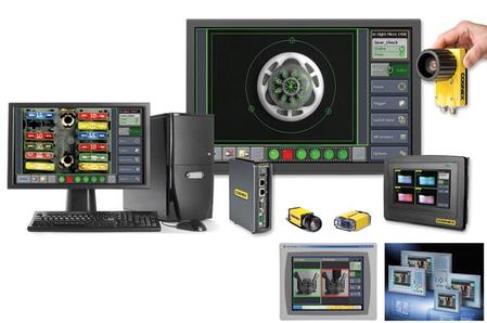 The VisionView® operator interface is ideal for monitoring and controlling your Cognex® In-Sight® vision systems and DataMan® readers on the factory floor and allows operator controls specific to the application. It is now available for use with third-party Siemens® and Rockwell® CE panels.