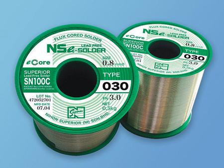 SN100C (030) is a high-reliability no-clean flux-cored lead-free solder wire. 