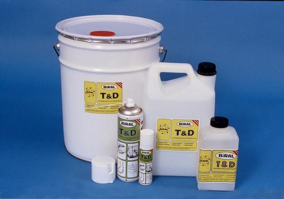 BIRAL T & D (thin and superstrong lubricating film) Operates from -40°C to +200°C. Supplied as aerosol and in unpressurised containers