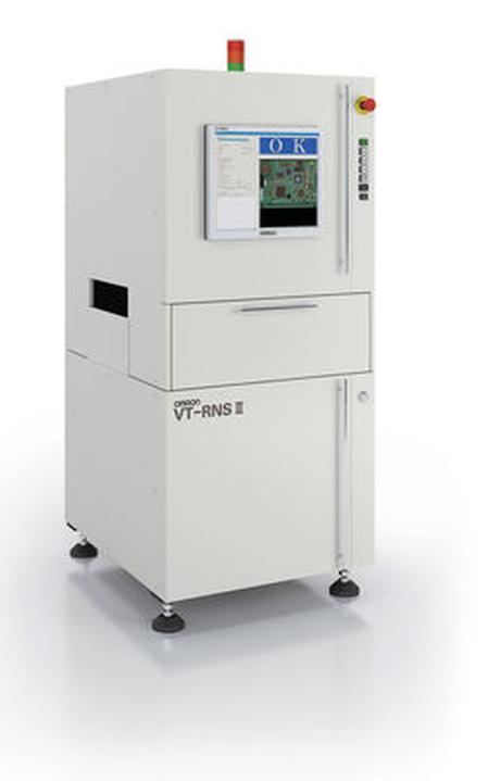 VT-RNSII is Omron's second generation in-line PCB inspection system. It delivers fast and reliable results. The inspection program is simplified with Omron easy-to -use EzTS software. VT-RNSII has reduced the post-reflow inspection times by 20% compared to the first generation VT-RNS.
