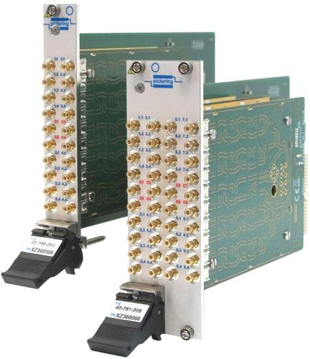 This new range of PXI RF Multiplexers (series 40-760) is available in the following configurations: dual, quad and octal SP4T, single, dual and quad SP8T, single and dual SP16T and single SP32T. 