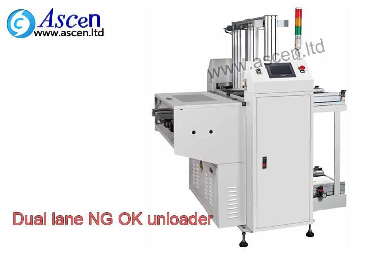 automatic PCB magazine loader with multi track for NG reject PCB unloading