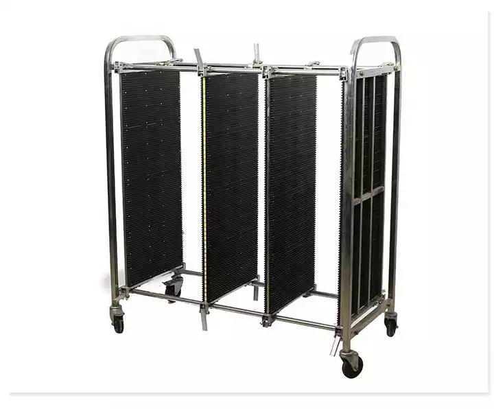  3 Tier ESD Storage Turnover Cart Standing Type Adjustable ESD PCB Storage Trolley